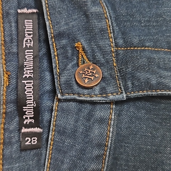 Zipper Pocket Bootcut Denim Jeans, Size 28 - Picture 4 of 8